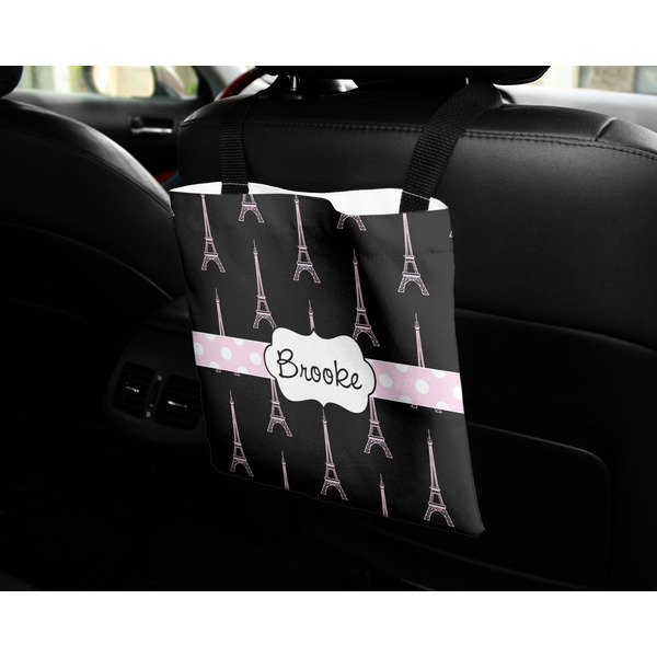 Black Eiffel Tower Car Bag - In Use