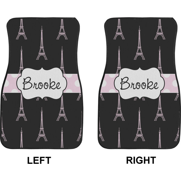 Black Eiffel Tower Car Mat Front - Approval