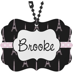 Black Eiffel Tower Rear View Mirror Charm (Personalized)