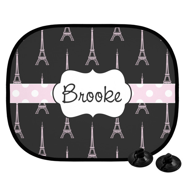 Custom Black Eiffel Tower Car Side Window Sun Shade (Personalized)