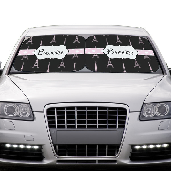 Black Eiffel Tower Car Sun Shades - IN CONTEXT