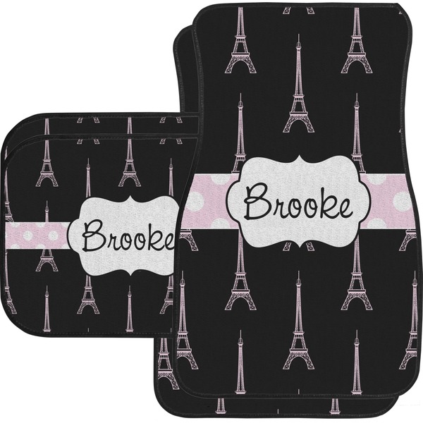Black Eiffel Tower Custom Car Floor Mats (Back Seat)