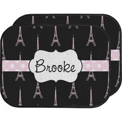 Black Eiffel Tower Car Floor Mats (Back Seat) (Personalized)