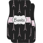 Black Eiffel Tower Car Floor Mats (Front Seat) (Personalized)