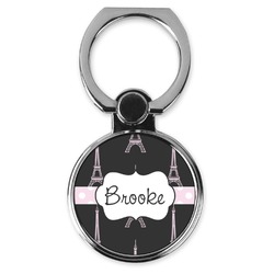 Black Eiffel Tower Cell Phone Ring Stand & Holder (Personalized)