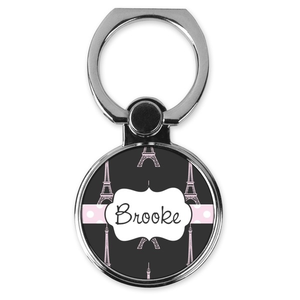 Custom Black Eiffel Tower Cell Phone Ring Stand & Holder (Personalized)
