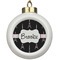 Black Eiffel Tower Ceramic Ball Ornament (Personalized)