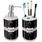 Black Eiffel Tower Ceramic Bathroom Accessories Set (Personalized)