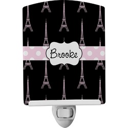 Black Eiffel Tower Ceramic Night Light (Personalized)