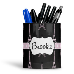 Black Eiffel Tower Ceramic Pen Holder