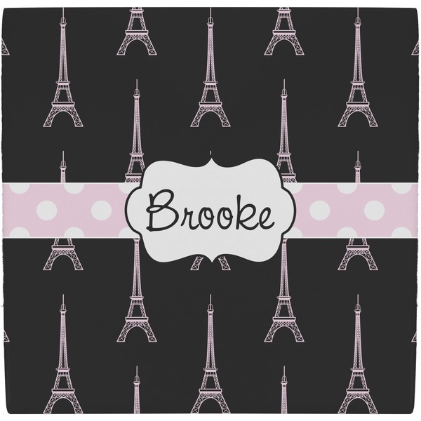 Custom Black Eiffel Tower Ceramic Tile Hot Pad (Personalized)
