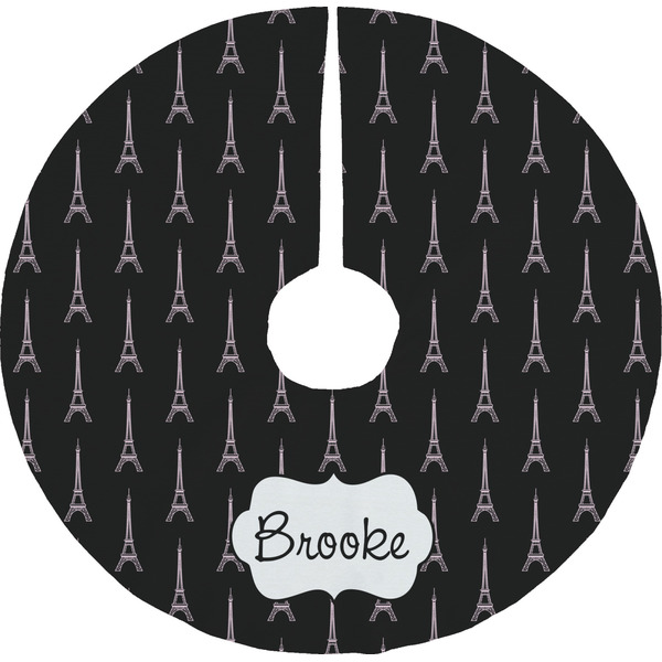 Custom Black Eiffel Tower Tree Skirt (Personalized)