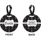Black Eiffel Tower Circle Luggage Tag (Front + Back)