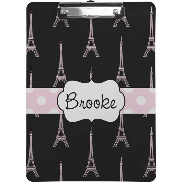 Custom Black Eiffel Tower Clipboard (Personalized)