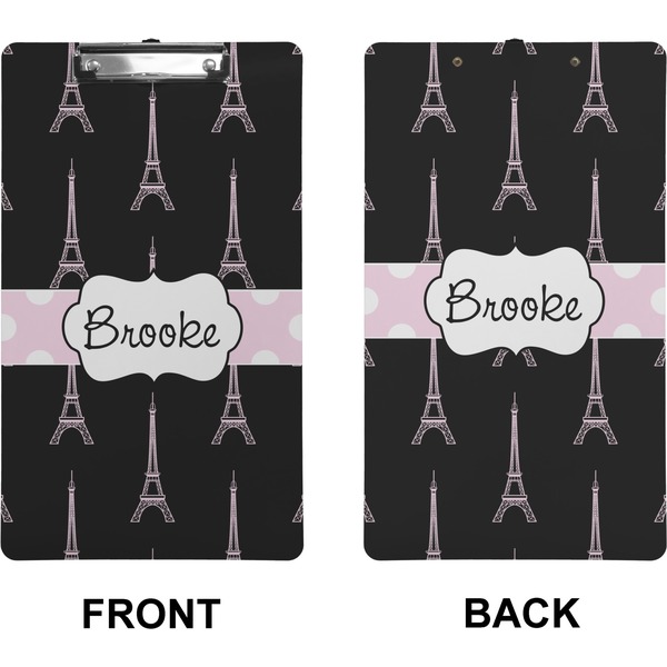Black Eiffel Tower Clipboard (Legal) (Front + Back)