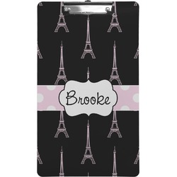 Black Eiffel Tower Clipboard (Legal Size) (Personalized)