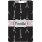 Black Eiffel Tower Clipboard (Legal Size) (Personalized)