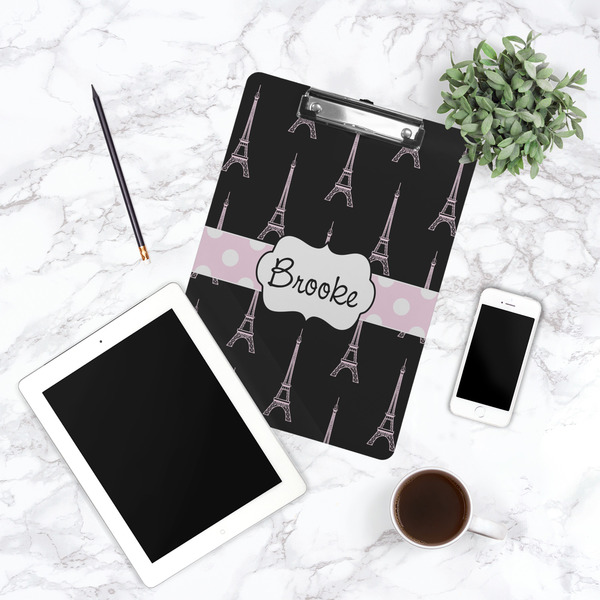 Black Eiffel Tower Clipboard - Lifestyle Photo