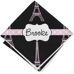 Black Eiffel Tower Cloth Napkin w/ Name or Text