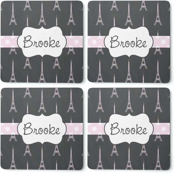Black Eiffel Tower Coaster Rubber Back - Apvl