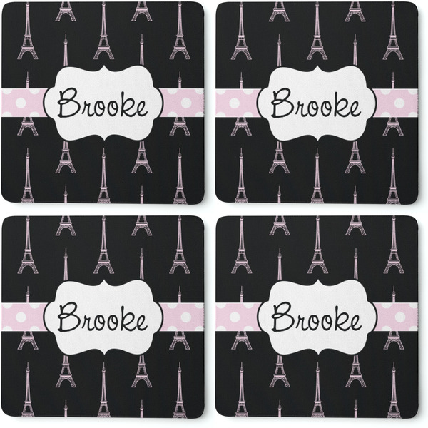 Black Eiffel Tower Coaster Rubber Back - Apvl