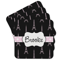 Black Eiffel Tower Cork Coaster - Set of 4 w/ Name or Text