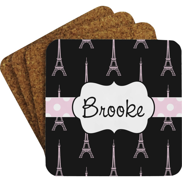 Black Eiffel Tower  Coaster Set (Personalized)