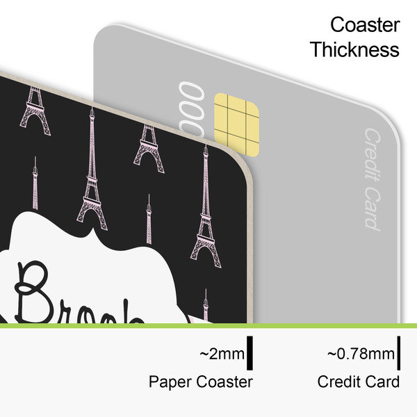 Black Eiffel Tower Coaster Thickness