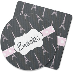 Black Eiffel Tower Rubber Backed Coaster (Personalized)