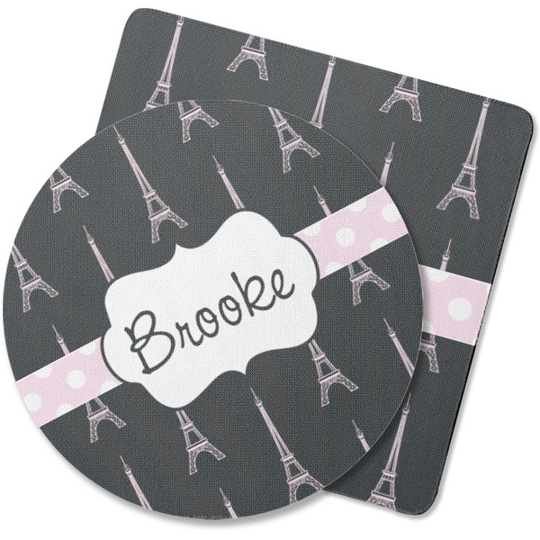 Custom Black Eiffel Tower Rubber Backed Coaster (Personalized)