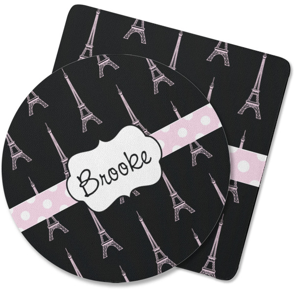 Custom Black Eiffel Tower Rubber Backed Coaster (Personalized)