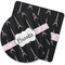 Black Eiffel Tower Rubber Backed Coaster (Personalized)