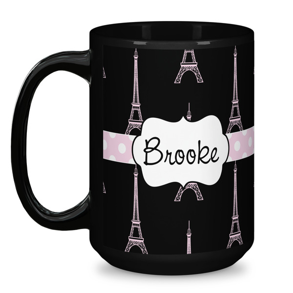 Black Eiffel Tower Coffee Mug - 15 oz - Black