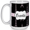 Black Eiffel Tower 15 Oz Coffee Mug - White (Personalized)