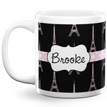Black Eiffel Tower 20 Oz Coffee Mug - White (Personalized)