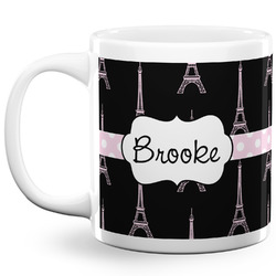 Black Eiffel Tower 20 Oz Coffee Mug - White (Personalized)