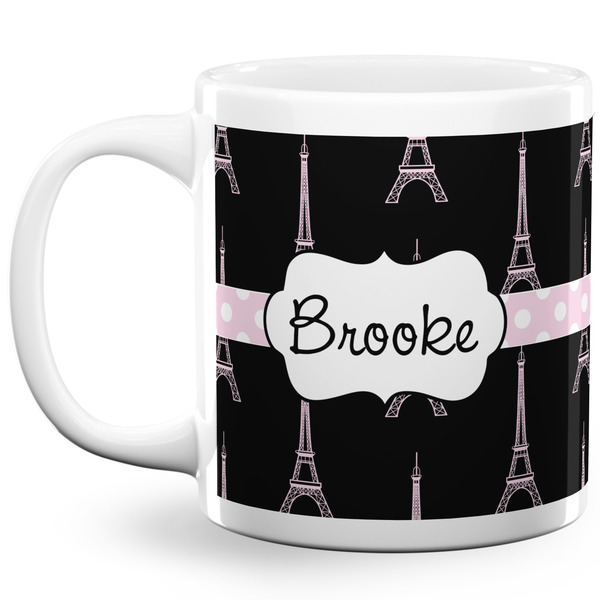 Black Eiffel Tower Coffee Mug - 20 oz - White