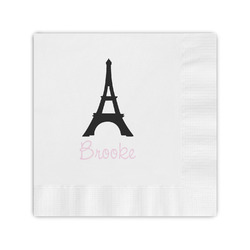 Black Eiffel Tower Coined Cocktail Napkins (Personalized)
