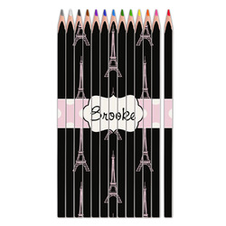 Black Eiffel Tower Colored Pencils (Personalized)