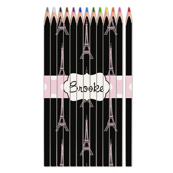 Custom Black Eiffel Tower Colored Pencils (Personalized)