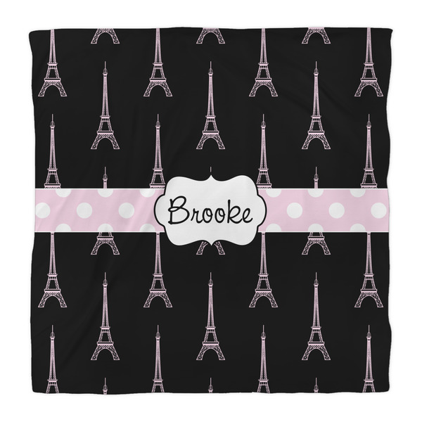 Black Eiffel Tower Comforter - Queen - Front