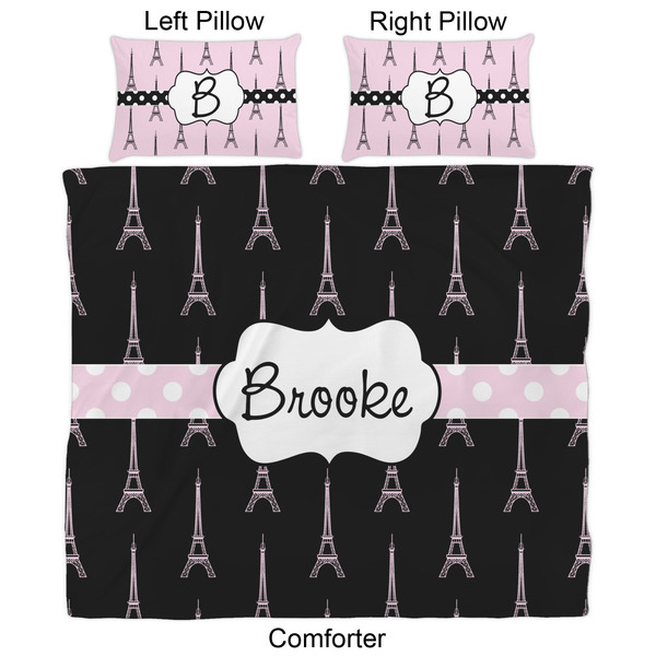 Black Eiffel Tower Comforter Set - King - Approval