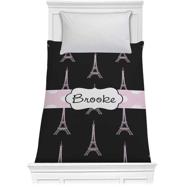 Black Eiffel Tower Comforter (Twin)