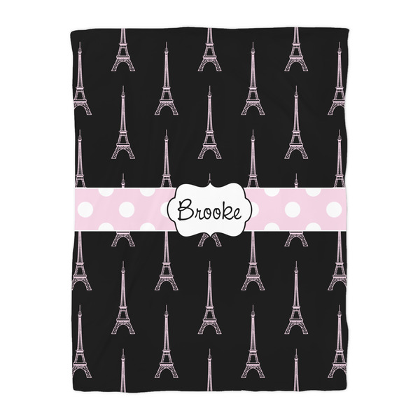 Black Eiffel Tower Comforter - Twin - Front