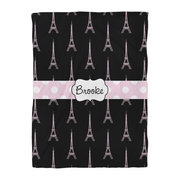 Black Eiffel Tower Comforter - Twin XL - Front