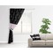Black Eiffel Tower Curtain With Window and Rod - in Room Matching Pillow