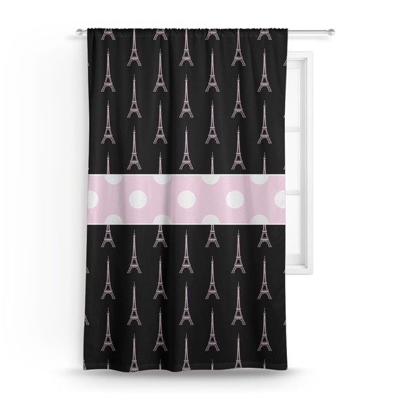 Custom Black Eiffel Tower Curtain - 50"x84" Panel