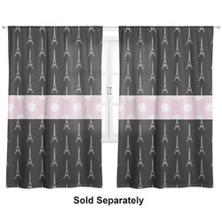 Black Eiffel Tower Curtain Panel - Custom Size