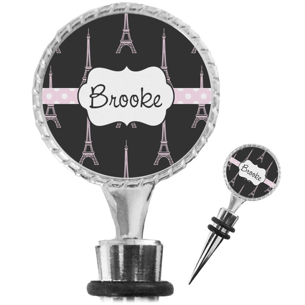 Custom Black Eiffel Tower Wine Bottle Stopper (Personalized)