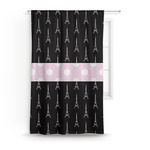 Black Eiffel Tower Curtain Panel - Custom Size